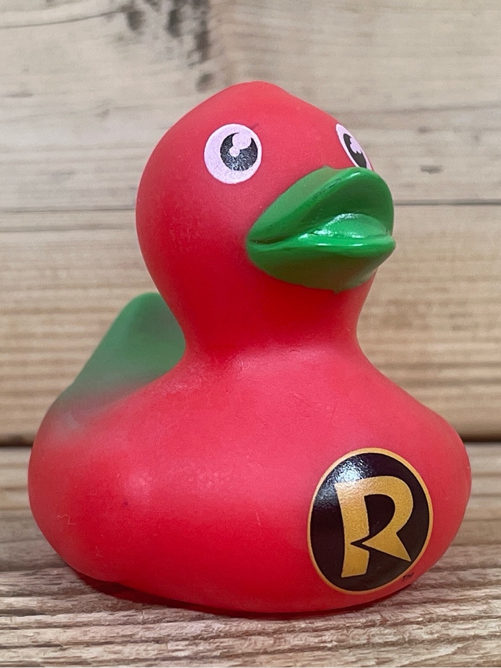 DC Comics Batman Robin Rubber Ducky Bath Tub Squirter 3” Red Pool Duck Figure